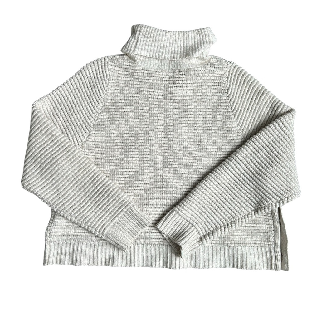 Madewell Cotton/Wool Blend Cream Colored Cowl Neck Sweater size XL - Picture 6 of 9